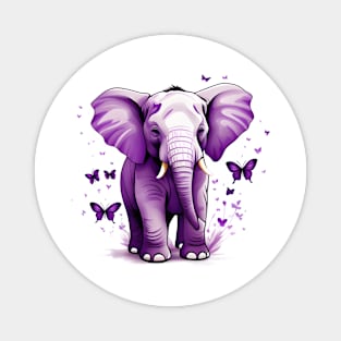 Cute Baby Elephant with Butterflies Design Magnet